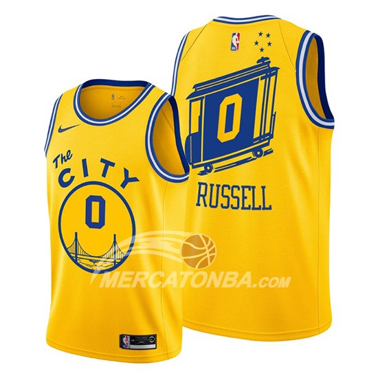 Maglia Golden State Warriors D'angelo Russell Hardwood Classics 2019-20 Or